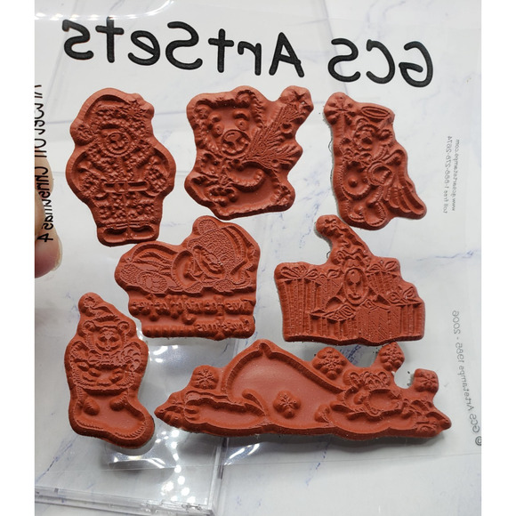 Teddy Bear Christmas GCS Art Unmounted Rubber Stamp Set - Picture 4 of 6